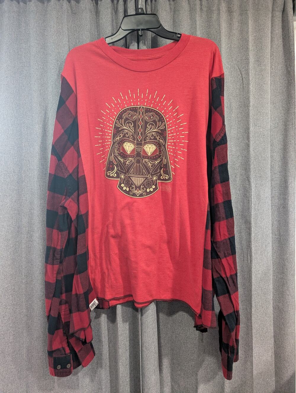 Upcycled Flannel Mash Up Top - Star Wars Darth Vader